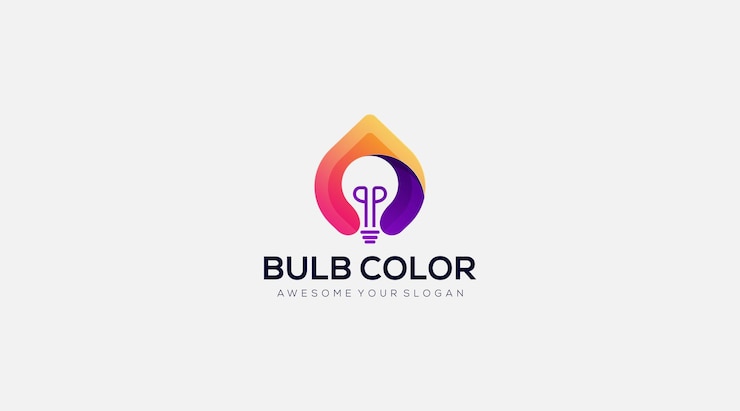 वेक्टर colorful bulb idea logo design template with gradient vector