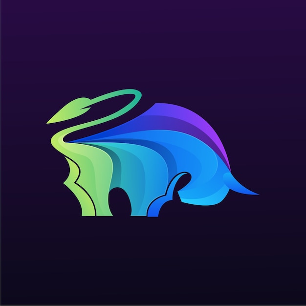 Vector colorful bull logo