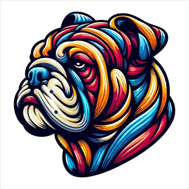 Vector colorful bulldog head vector