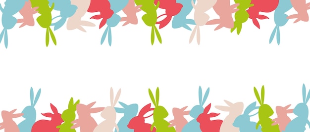 A colorful bunny and a bunny on a white background.