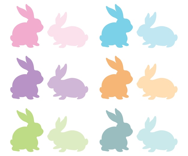 Colorful Bunny Silhouette