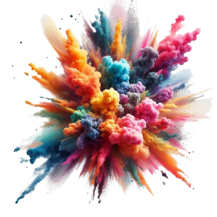 Vector colorful burst splash exploding smoke effect combination on holi festival