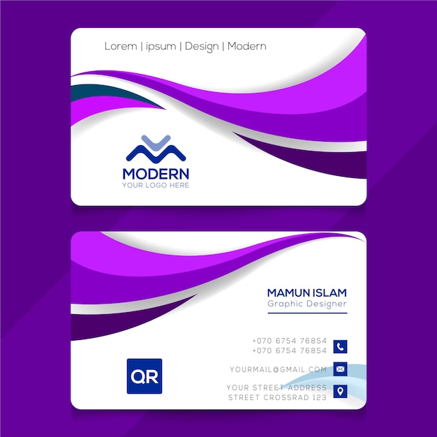 Colorful business card design vector