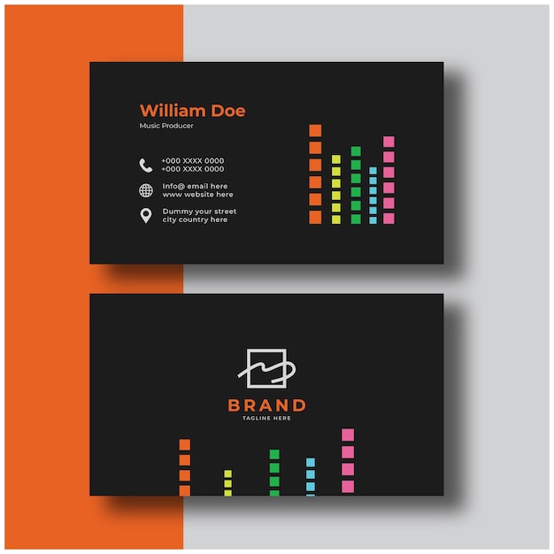 Colorful Business Card For Musician