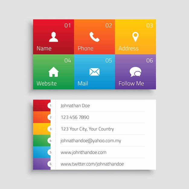 Colorful business card template