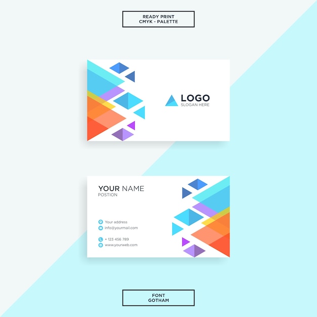 Vector colorful business card template