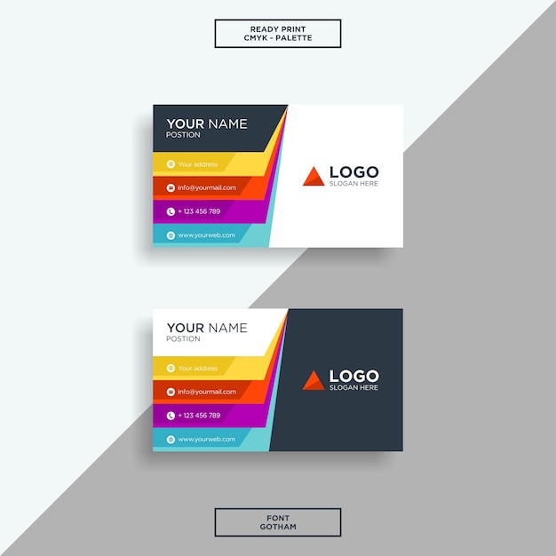 Vector colorful business card