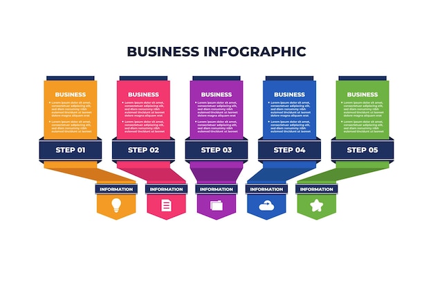 Design piatto infografica business colorato