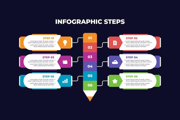 다채로운 비즈니스 Infographic 연필 디자인