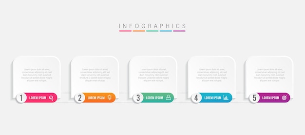 Modello di infografica aziendale colorato con icone