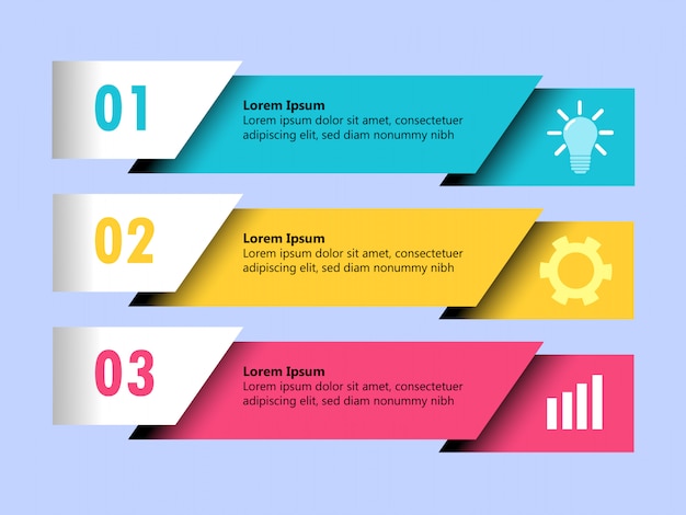 Vector colorful business infographic with three steps