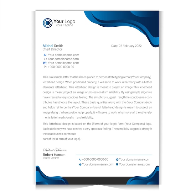 Colorful business letterhead modern business company letterhead design template