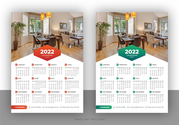 Modello di design colorato calendario da parete aziendale
