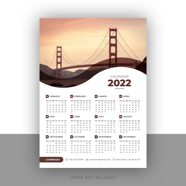 Colorful business wall calendar design template