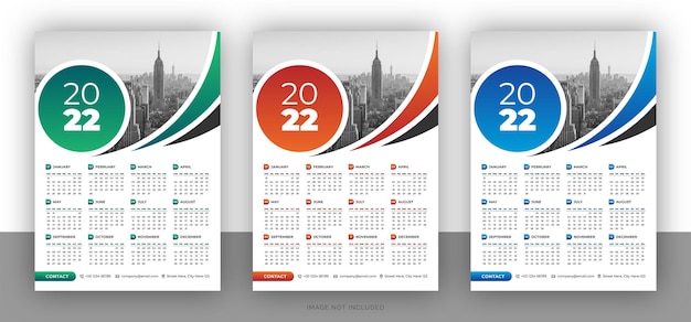 Modello di design colorato calendario da parete aziendale