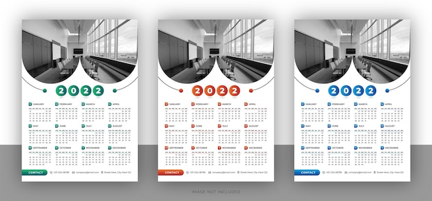 Colorful business wall calendar design template