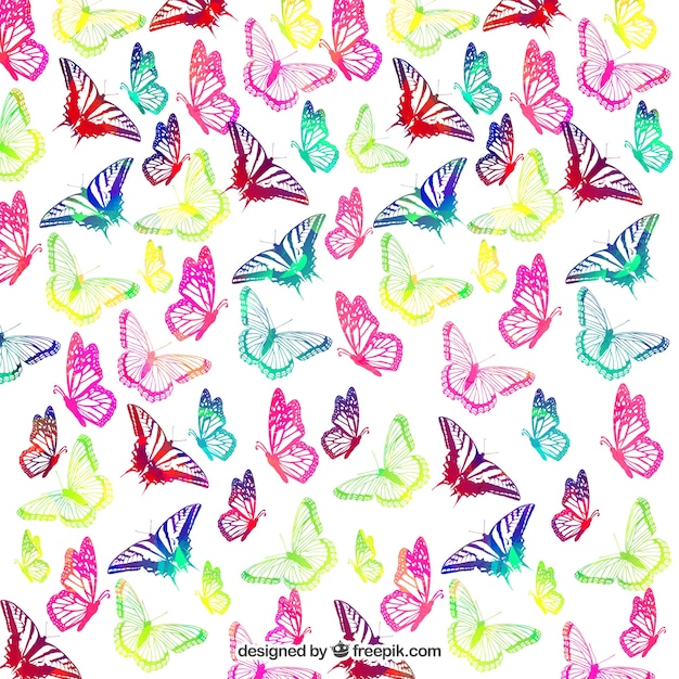 Vector colorful butterflies background