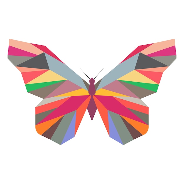 Colorful butterflies. logo icon triangle wing fly butterfly