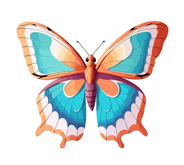 Colorful butterfly flat colour vector illustration