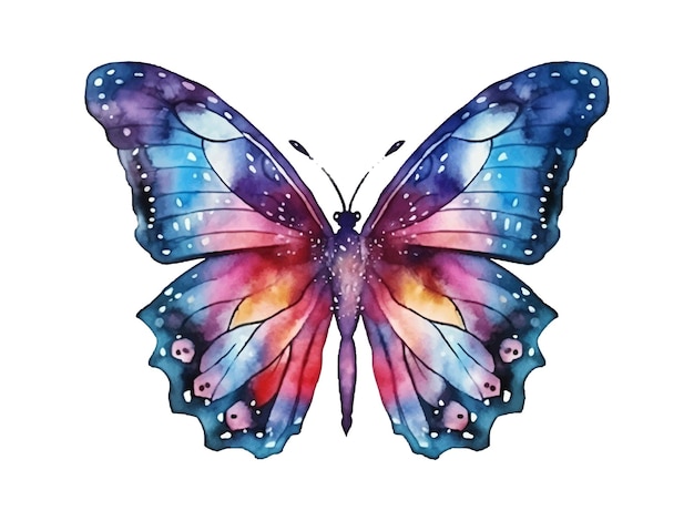 a colorful butterfly is shown on a white background