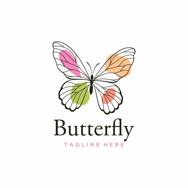 Colorful butterfly logo design vector illustration templeate