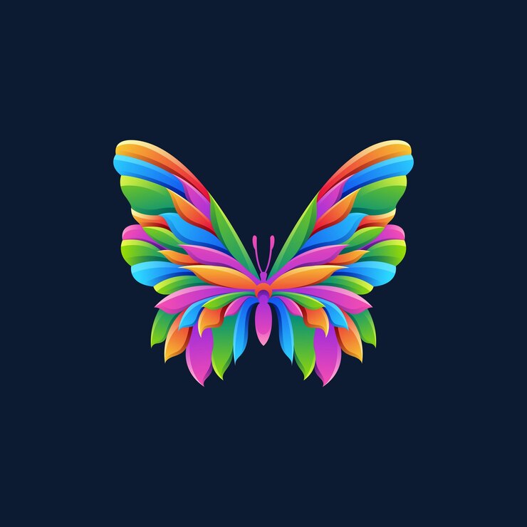 Vector 화려한 나비 로고 디자인