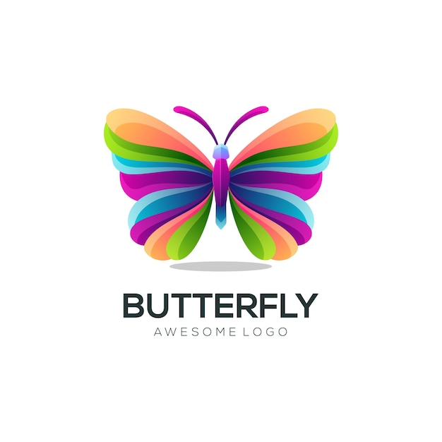 Colorful butterfly logo template