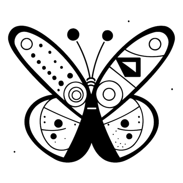 Цветная бабочка Векторная иллюстрация в плоском стиле Изолирована на белом фоне