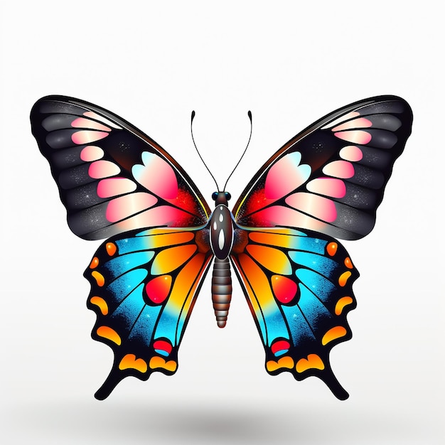 a colorful butterfly with the word butterfly on the bottom