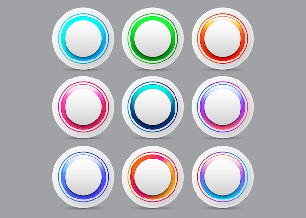 Vector colorful button collection set