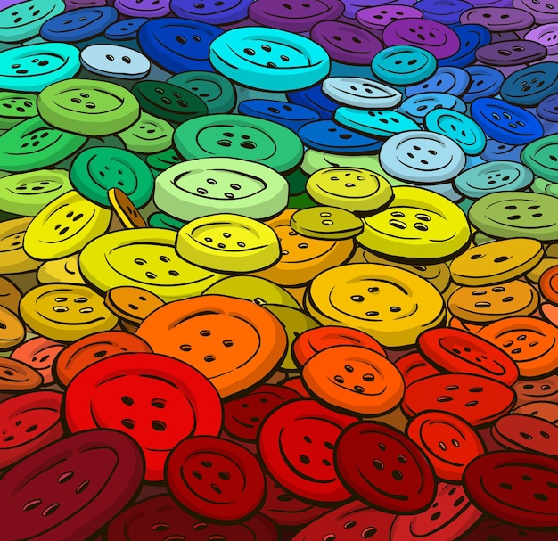 Colorful buttons background cartoon style vector image