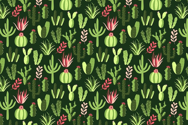 Colorful cactus pattern background