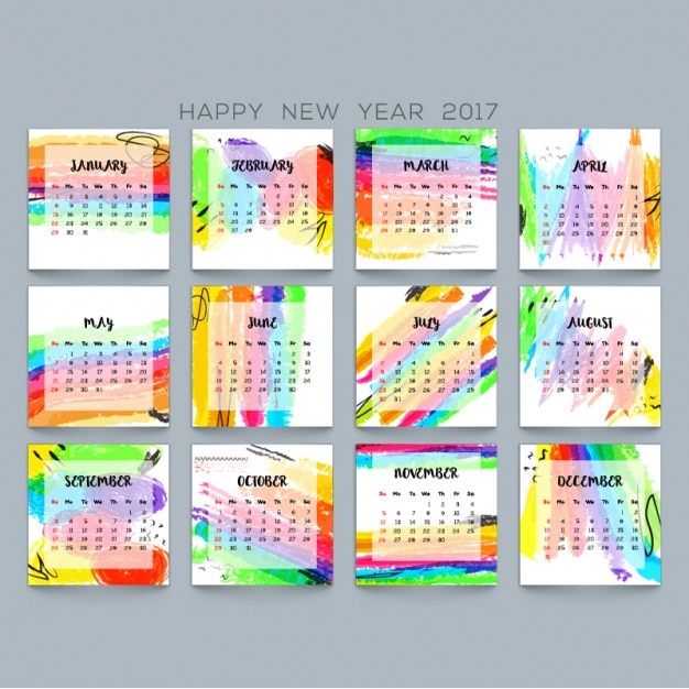 Premium Vector | Colorful calendar template