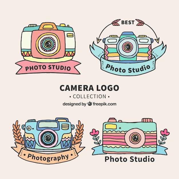 Collezione logo colorato della fotocamera