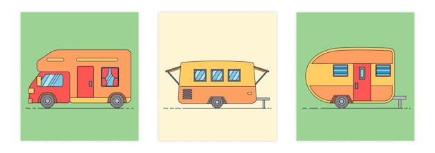 カラフルなキャンピングカーrv