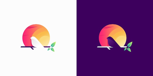 Colorful canary silhouette logo