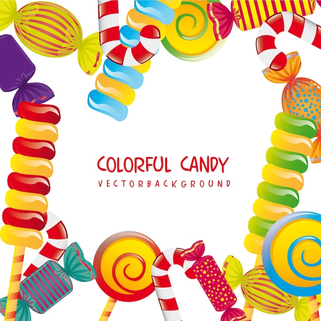 Colorful candies over white background vector illustration