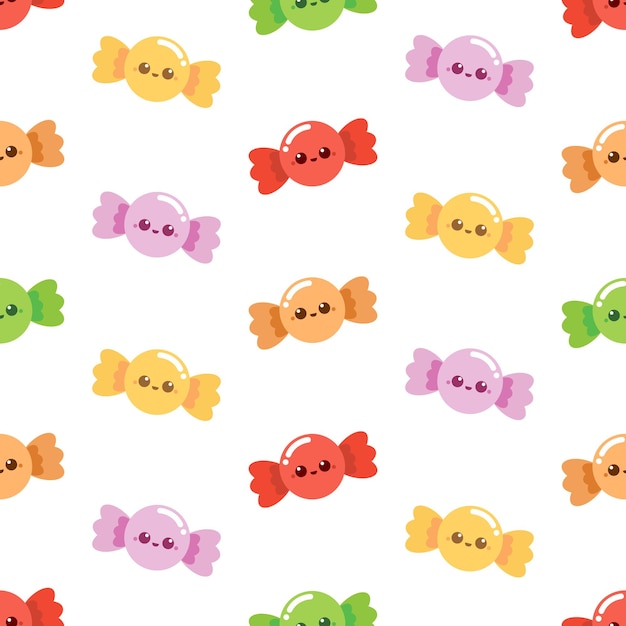 Colorful candy pattern with smile