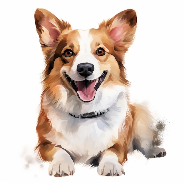 Vector colorful canine artwork on a white background