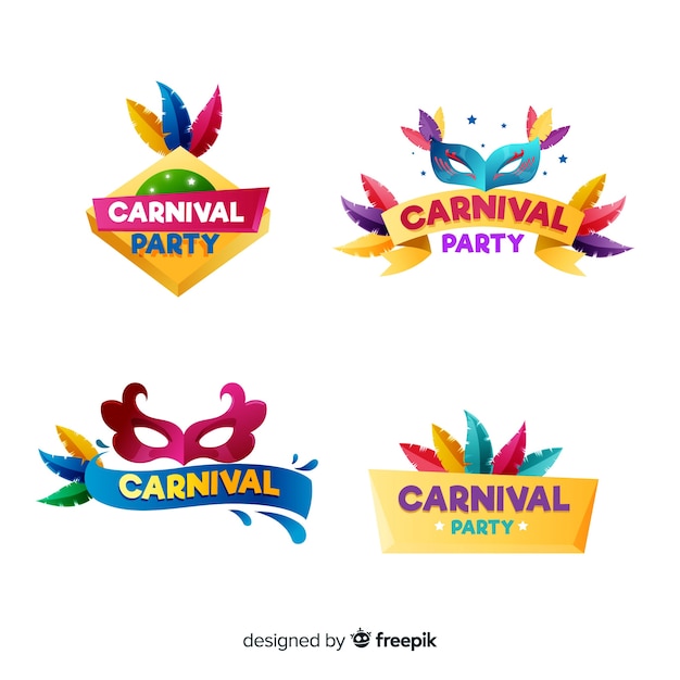 Vector colorful carnival badge set