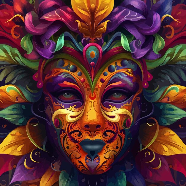 Vector colorful_carnival_mask_close_uptraditional