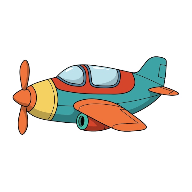 colorful cartoon airplane for kids