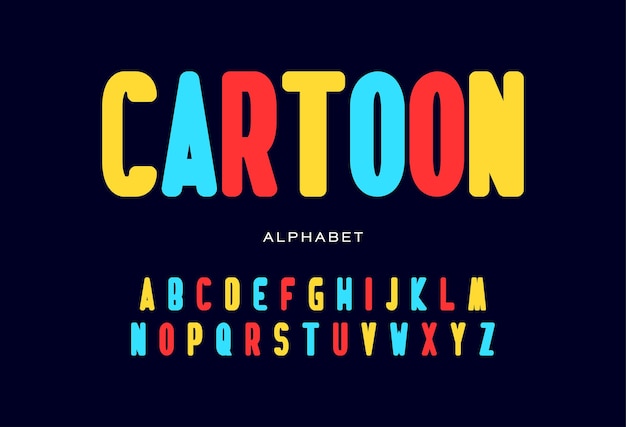 Colorful cartoon alphabet font