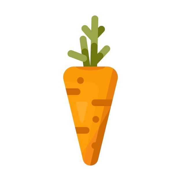 Colorful cartoon carrot icon for web and mobile applications. Vector illustration isolated on white