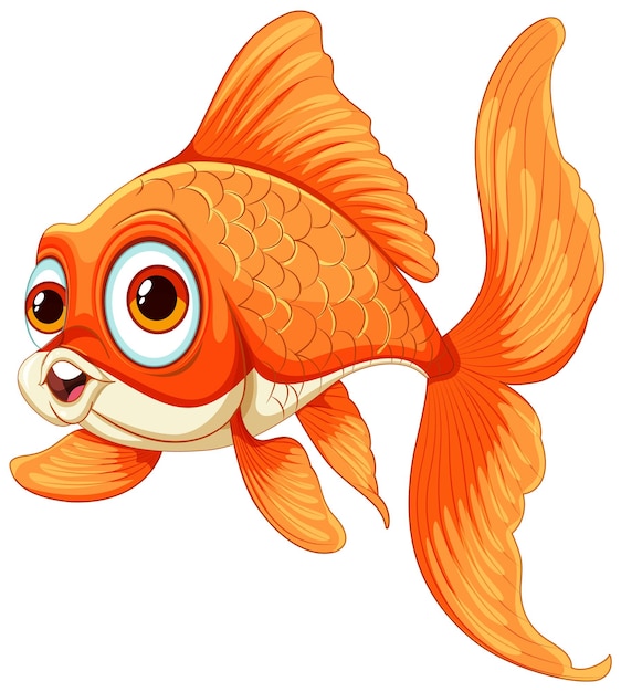 Vector colorful cartoon goldfish illustration