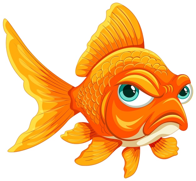 Vector colorful cartoon goldfish illustration