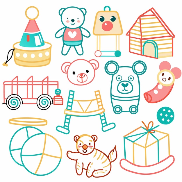 カラフルなアニメ 子供のおもちゃ