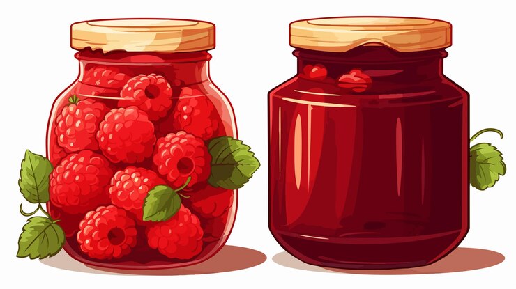 Vector colorful cartoon jam bottle vector illustration