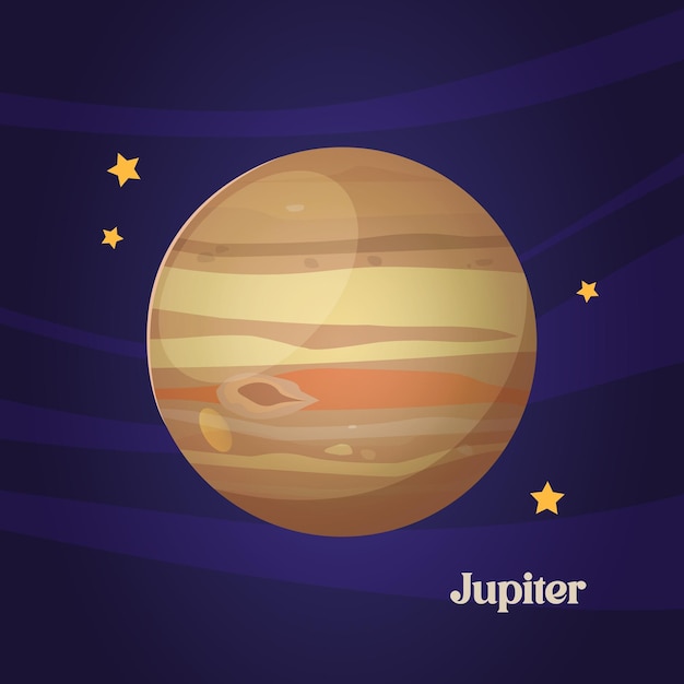 Colorful cartoon Jupiter planet