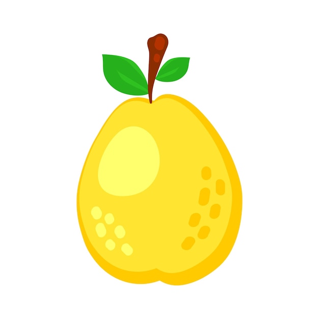 Colorful cartoon pear fruit icon isolated on white background Doodle simple vector summer juicy food Juice package or logo design element